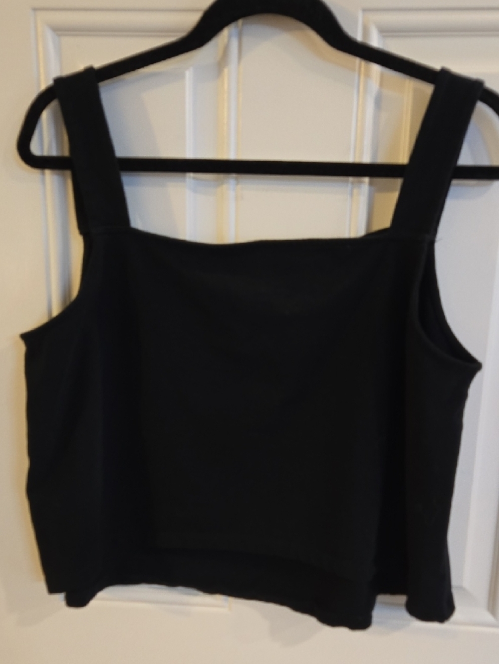 Torrid Black Square Neck Crop Tank with Wide Straps